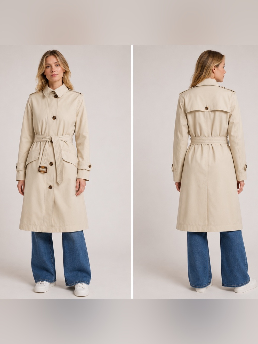 NWT Barbour Camilla Waterproof Trench Coat SZ 14 MIST/CLASSIC
